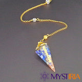Pendule Reiki Lapis Lazuli, outil de radiesthésie puissant pour favoriser la communication spirituelle et améliorer la perception énergétique.