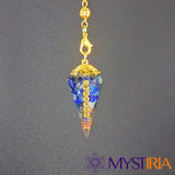 Pendule Reiki Lapis Lazuli, amplificateur vibratoire pour éveiller la conscience, équilibrer l’énergie mentale et harmoniser le chakra du troisième œil.