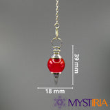 Pendule divinatoire Agate Rouge pour soin énergétique et équilibre mental 39mmx18mm