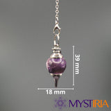 Pendule séphoroton Améthyste pour séance de radiesthésie 39x18mm