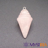 Pendule Stupa Conique Quartz Rose