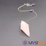 Pendule Stupa Conique Quartz Rose