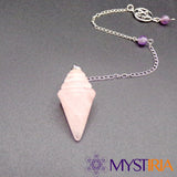 Pendule Stupa Conique Quartz Rose