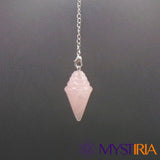 Pendule Stupa Conique Quartz Rose