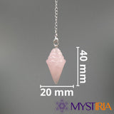 Pendule Stupa Conique Quartz Rose
