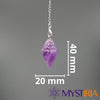 Pendule Stupa Conique en améthyste 40x20mm Mystiria – outil divinatoire en pierre naturelle