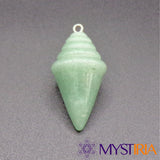 Pierre d’aventurine verte sculptée en stupa – Pendule Mystiria pour divination