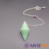 Vue latérale du pendule stupa en Aventurine Mystiria – soin énergétique