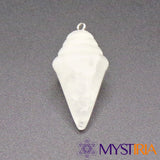 Cristal de roche brut sculpté en pendule Stupa – Mystiria
