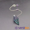 Chaîne pentagramme avec pendule en fluorite naturelle – Accessoire de radiesthésie