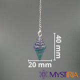 Pendule Stupa Conique Fluorite Mystiria – 40x20mm pierre naturelle multicolore