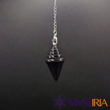 Pendule obsidienne suspendu – Accessoire divinatoire Mystiria