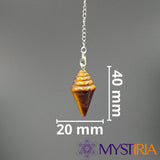 Pendule Stupa Conique en Œil de Tigre – Dimensions 40mm x 20mm, suspendu