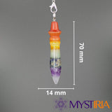 Pendule Thot 7 Chakras, pendule divinatoire pour affiner les recherches radiesthésiques et harmoniser les centres énergétiques du corps.