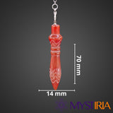 Pendule Thot Agate Rouge, pierre énergétique protectrice pour dynamiser la confiance en soi, attirer la chance et favoriser la longévité.
