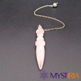 Pendule Thot Quartz Rose, pendule énergétique pour apaiser les tensions, renforcer la confiance en soi et développer une énergie bienveillante.