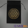 Pochette de Tarot Fleur De Vie Noire en Velours pour jeu de tarot de Marseille ou Pendule Divinatoire