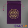 Pochette de Tarot Fleur De Vie Violette en Velours idéal pour ranger votre jeu de tarot de Marseille ou Pendule Divinatoire